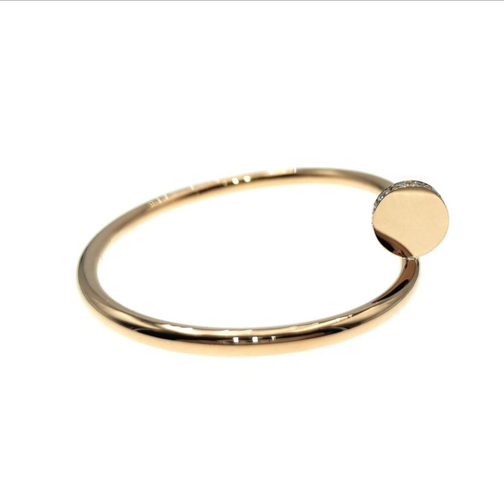 Cartier Juste un Clou Bracelet 18K Rose Gold with Diamonds Size 16 - Picture 8 of 14